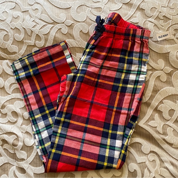 Old Navy flannel plaid pajama bottoms New with tag Sz M - Picture 1 of 6